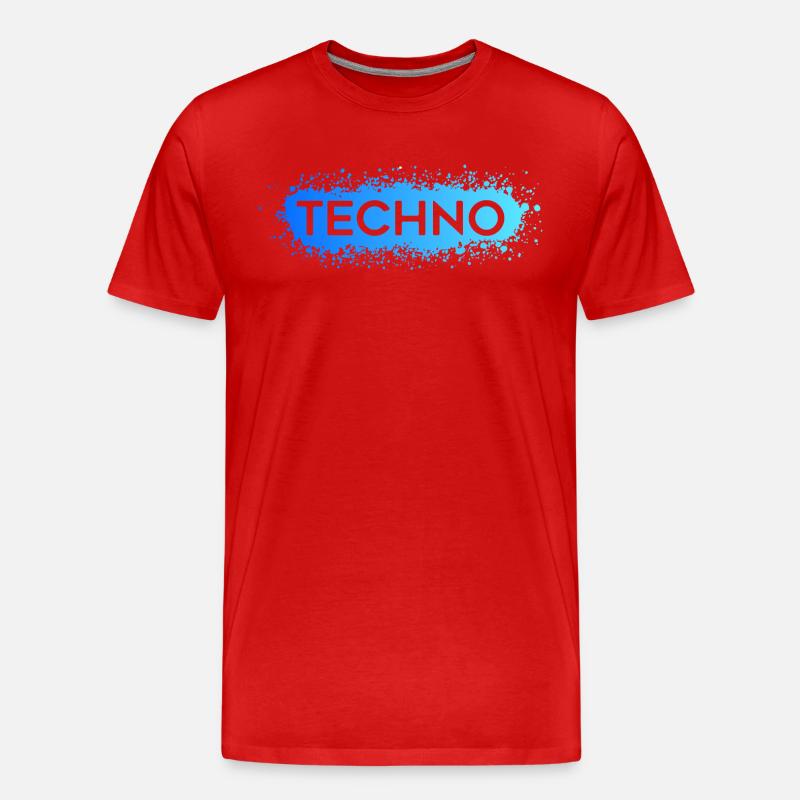 Techno Techno Blue Splat - Männer Premium Bio T-Shirt - Rot