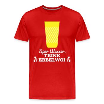 apfelwein Ebbelwoi Bembel Geripptes schoppe - Männer Premium Bio T-Shirt - Rot - Vorne - Damien (186cm)