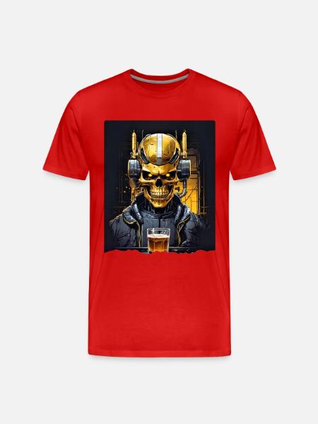 Beer Skull 0.10 - Men's Premium Organic T-Shirt - red