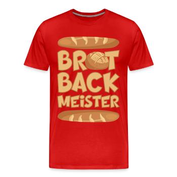 BROT BACKMEISTER BROT BACKEN - Männer Premium Bio T-Shirt - Rot - Vorne - Damien (186cm)