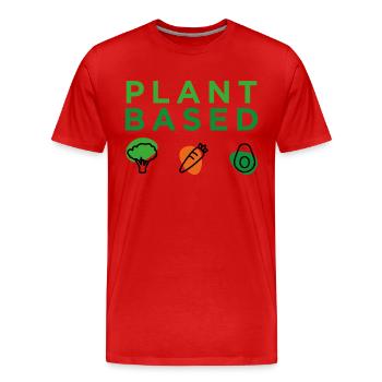 Plant Based - Men's Premium Organic T-Shirt - red - Front - Damien (186cm)