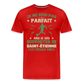 I am a supporter of Saint Étienne - Men's Premium Organic T-Shirt - red - Front - Damien (186cm)