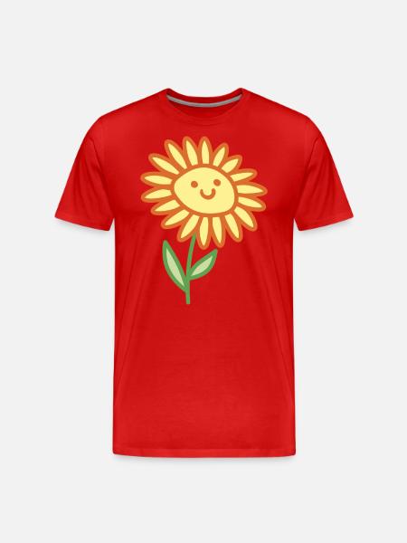 Sonnenblume - Männer Premium Bio T-Shirt - Rot