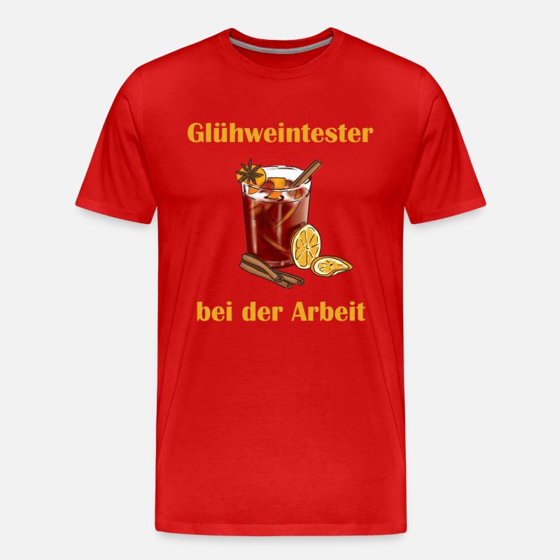 Gluehweintester - Männer Premium Bio T-Shirt - Rot
