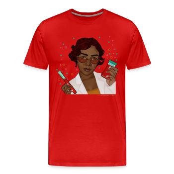 mad scientist - Men's Premium Organic T-Shirt - red - Front - Damien (186cm)