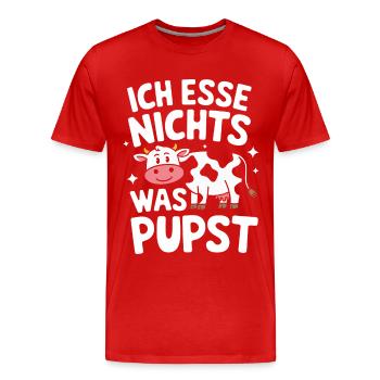Végétarien Végétalien Végétarien Végétarien - T-shirt bio Premium Homme - rouge - Devant - Damien (186cm)
