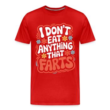 Végétarien Végétalien Végétarien Végétarien - T-shirt bio Premium Homme - rouge - Devant - Damien (186cm)