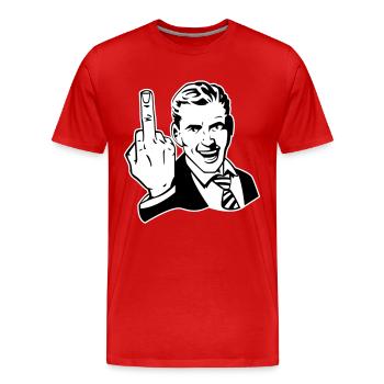Fuck - Männer Premium Bio T-Shirt - Rot - Vorne - Damien (186cm)