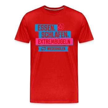 Hobby Extrembügeln - Männer Premium Bio T-Shirt - Rot - Vorne - Damien (186cm)