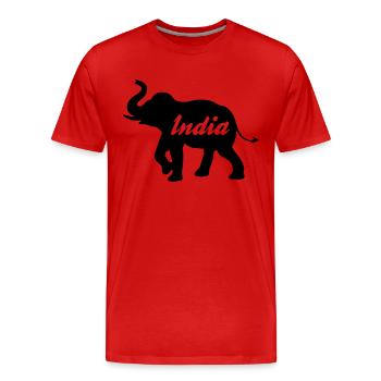 india - Men's Premium Organic T-Shirt - red - Front - Damien (186cm)