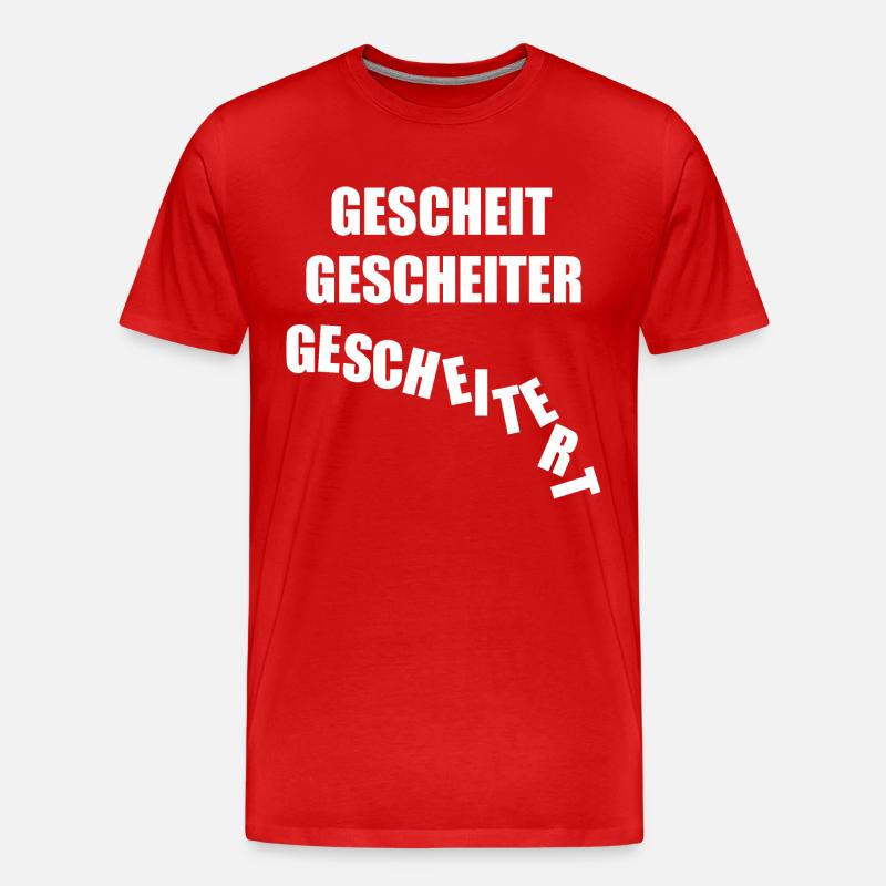 gescheit gescheiter gescheitert, scheitern, klug - Männer Premium Bio T-Shirt - Rot