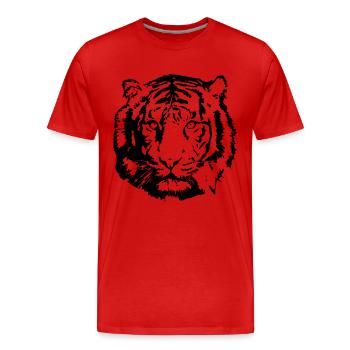 tiger - Men's Premium Organic T-Shirt - red - Front - Damien (186cm)
