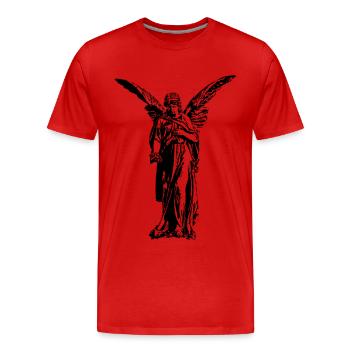 Ange gardien / Sculpture / Ange / Graphique - T-shirt bio Premium Homme - rouge - Devant - Damien (186cm)