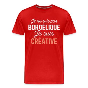 Je ne suis pas bordélique je suis créative - T-shirt bio Premium Homme - rouge - Devant - Damien (186cm)