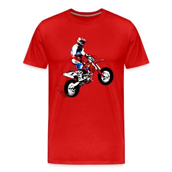 Supermoto Racer - Männer Premium Bio T-Shirt - Rot - Vorne - Damien (186cm)