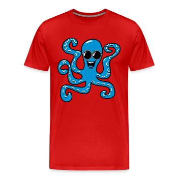 Lunettes de soleil de poulpe de calmar - T-shirt bio Premium Homme - rouge - Devant - Damien (186cm)