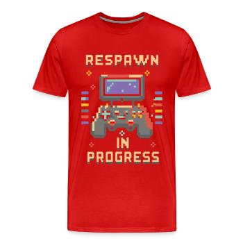 Respawn in Progess - Männer Premium Bio T-Shirt - Rot - Vorne - Damien (186cm)