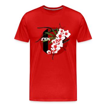 Zen 05 - T-shirt bio Premium Homme - rouge - Devant - Damien (186cm)