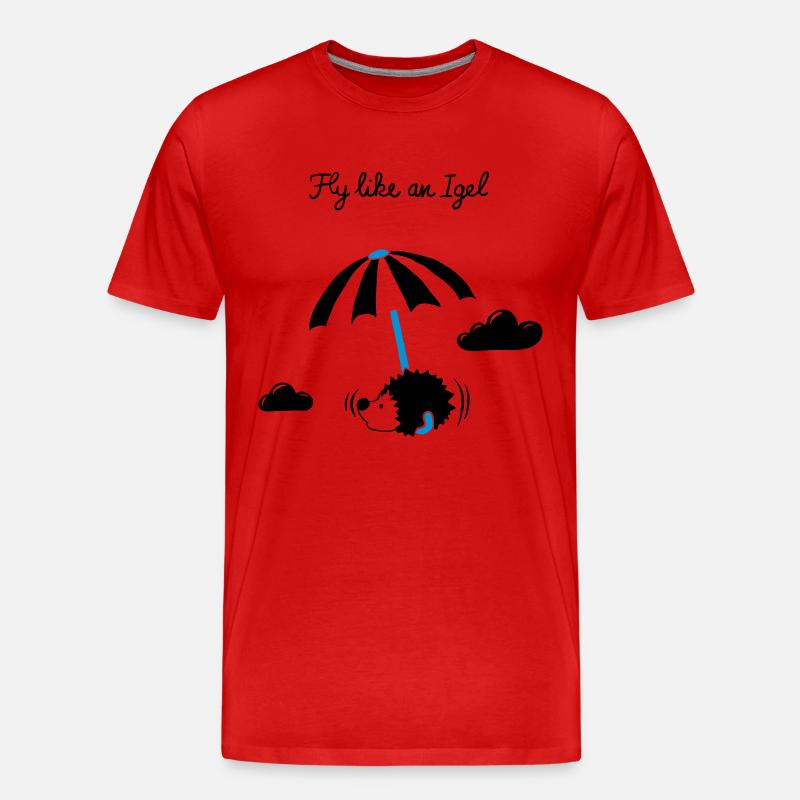Fly like an Igel - Männer Premium Bio T-Shirt - Rot