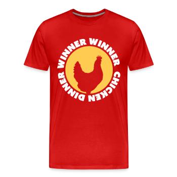 Winner Winner Chicken Dinner - Men's Premium Organic T-Shirt - red - Front - Damien (186cm)