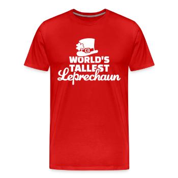 World's tallest Leprechaun - Männer Premium Bio T-Shirt - Rot - Vorne - Damien (186cm)
