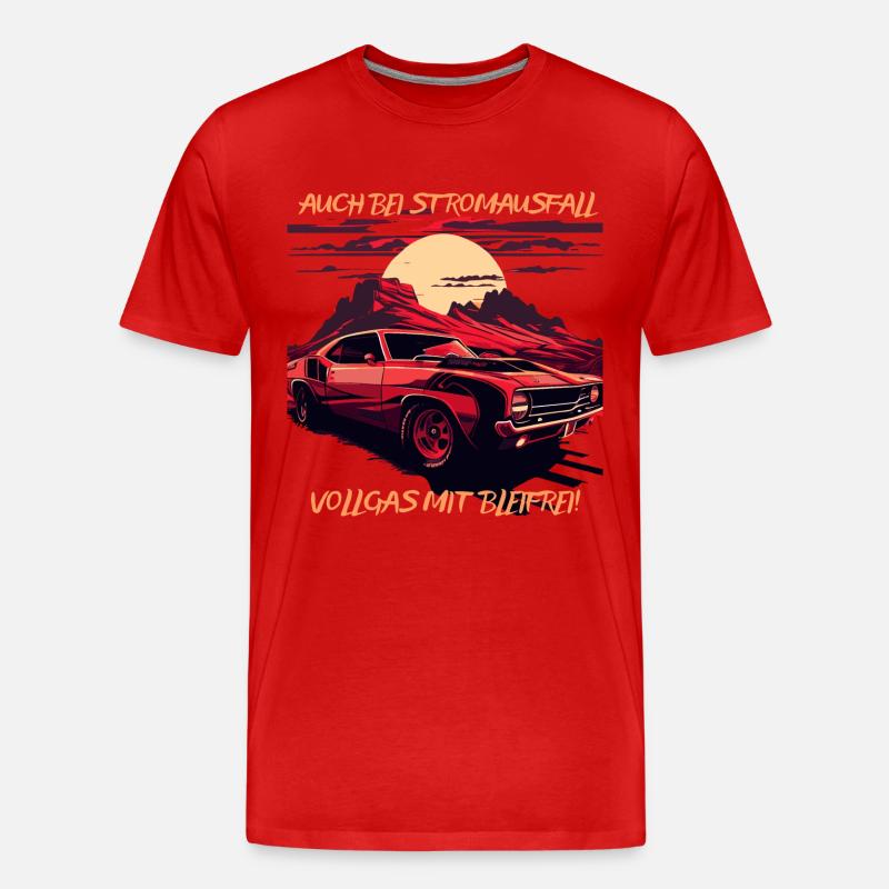 Kein strom, kein Problem - Männer Premium Bio T-Shirt - Rot