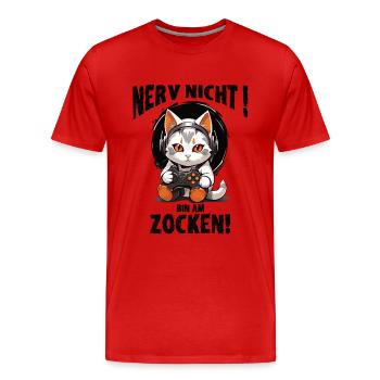 Ne vous embêtez pas ! Je joue ! - T-shirt bio Premium Homme - rouge - Devant - Damien (186cm)