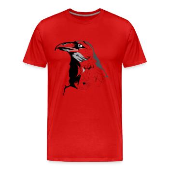 Rabe - Männer Premium Bio T-Shirt - Rot - Vorne - Damien (186cm)