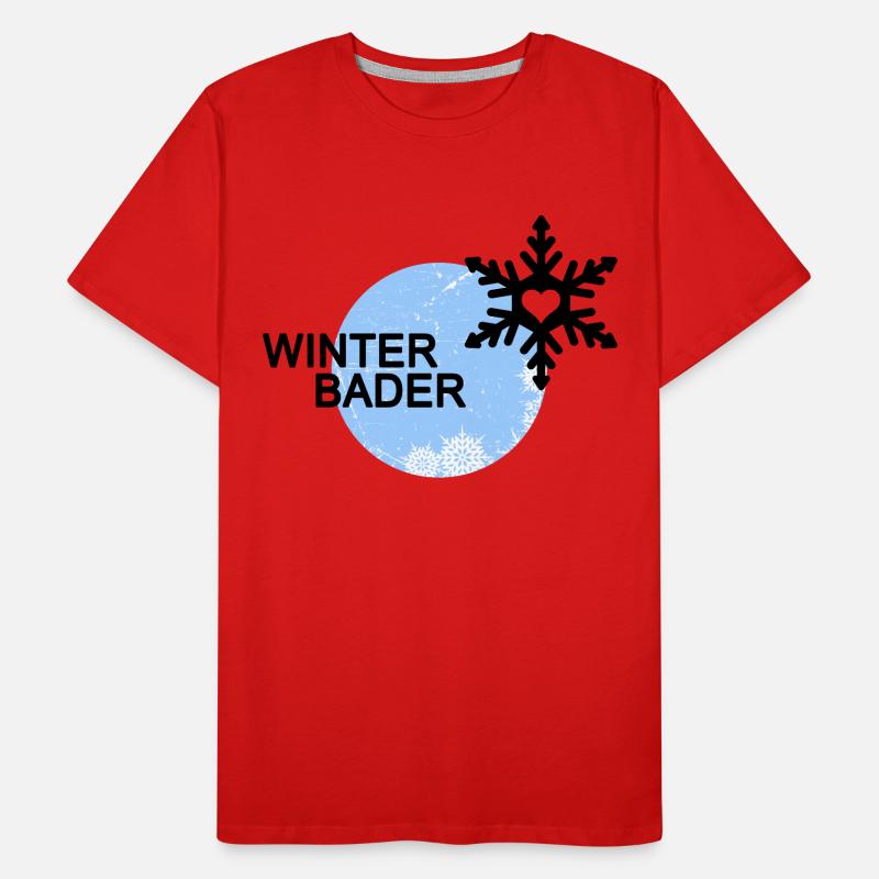 Winterbader Eisbader Winterschwimmen Männer Premium Bio T-Shirt