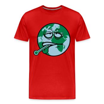 virus de la terre virus bactéries thermomètre l'humanité - T-shirt bio Premium Homme - rouge - Devant - Damien (186cm)