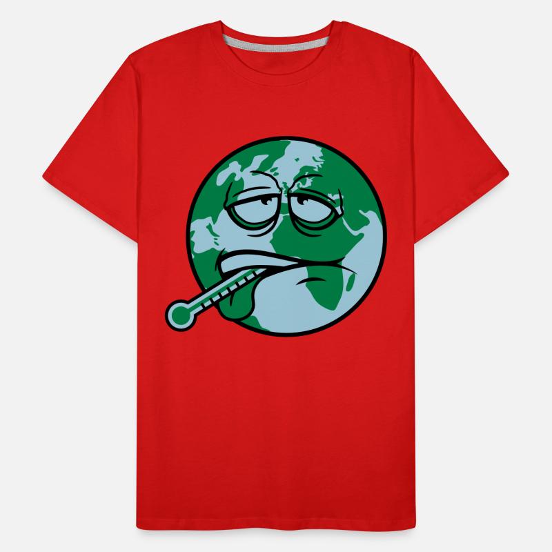 virus de la terre virus bactéries thermomètre l'humanité T-shirt bio Premium Homme