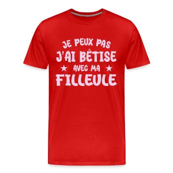 I can't I messed up with my goddaughter - Men's Premium Organic T-Shirt - red - Front - Damien (186cm)