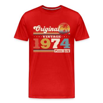 Original 1974 Millésime 1974 Anniversaire 1974 - T-shirt bio Premium Homme - rouge - Devant - Damien (186cm)
