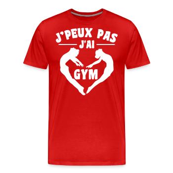 Ich kann kein Fitnessstudio | Gymnastik Geschenk | Fitnessstudio - Männer Premium Bio T-Shirt - Rot - Vorne - Damien (186cm)
