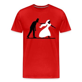 enterrement de vie de garçon et de jeune fille - T-shirt bio Premium Homme - rouge - Devant - Damien (186cm)