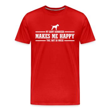 Schnauzer me rend heureux - T-shirt bio Premium Homme - rouge - Devant - Damien (186cm)
