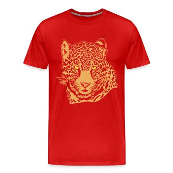 Jaguar Face Graphique Cool Big Cat Wild Animal Lover - T-shirt bio Premium Homme - rouge - Devant - Damien (186cm)