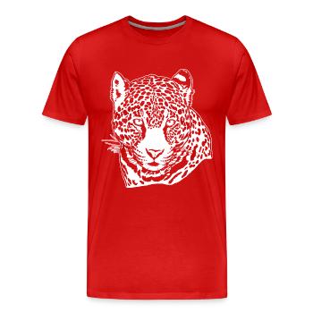 Jaguar Face Graphique Cool Big Cat Wild Animal Lover - T-shirt bio Premium Homme - rouge - Devant - Damien (186cm)