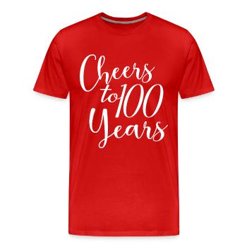 Vive le 100e anniversaire de 100 ans - T-shirt bio Premium Homme - rouge - Devant - Damien (186cm)