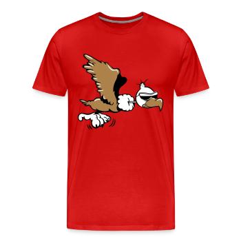 Vulture witty flying sunglasses - Men's Premium Organic T-Shirt - red - Front - Damien (186cm)