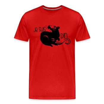 je suis rat din - T-shirt bio Premium Homme - rouge - Devant - Damien (186cm)