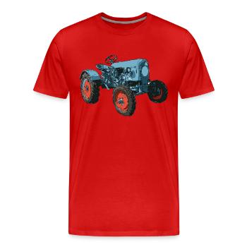Trecker, Traktor, Schlepper - Männer Premium Bio T-Shirt - Rot - Vorne - Damien (186cm)