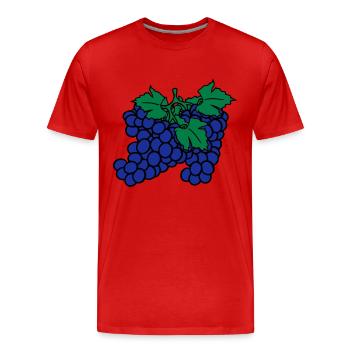 many grape grapes harvest tasty wine - Men's Premium Organic T-Shirt - red - Front - Damien (186cm)