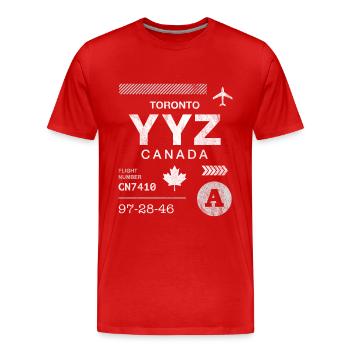 Toronto airport tag - Men's Premium Organic T-Shirt - red - Front - Damien (186cm)