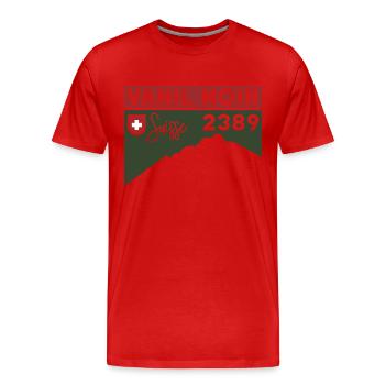Tour Vanil Noir Escalade Randonnée Camping - T-shirt bio Premium Homme - rouge - Devant - Damien (186cm)