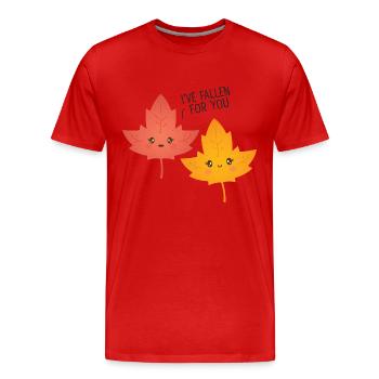 I've Fallen For You - Cute Leaf Love Couple - T-shirt bio Premium Homme - rouge - Devant - Damien (186cm)