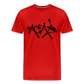 ACAB Graffiti Tag Style - Männer Premium Bio T-Shirt - Rot - Vorne - Damien (186cm)