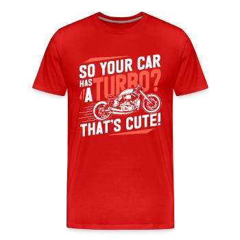 Bobber Motorcycle Racing Motorcyclist Saying - Men's Premium Organic T-Shirt - red - Front - Damien (186cm)