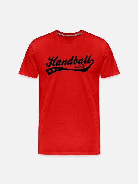 handball is life - retro - Men's Premium Organic T-Shirt - red