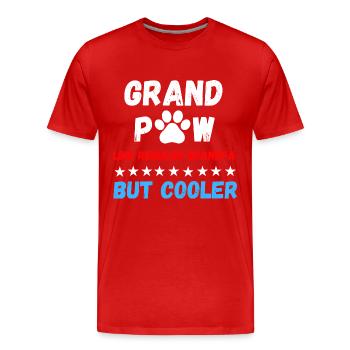 Père Grand-Père Grand-Père Fête des Pères Patte de Chien Cool - T-shirt bio Premium Homme - rouge - Devant - Damien (186cm)